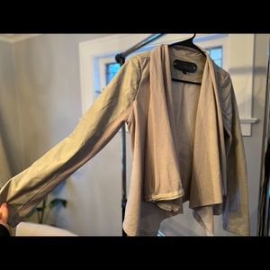 Cream Leather Waterfall Jacket